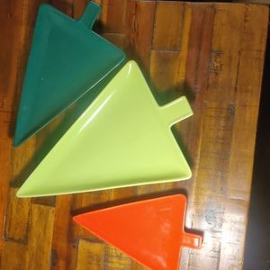 Tag Christmas Tree shaped Set of 3 plates